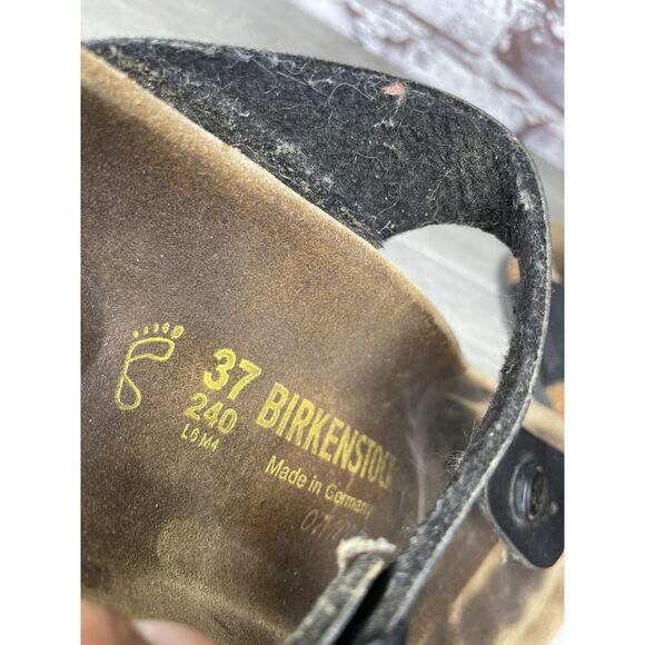 Birkenstock Gizeh Black Leather Thong Cork Strap Sandals Women Sz 37EU/6.5M US - Picture 10 of 16